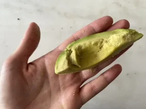 peeled avocado spears